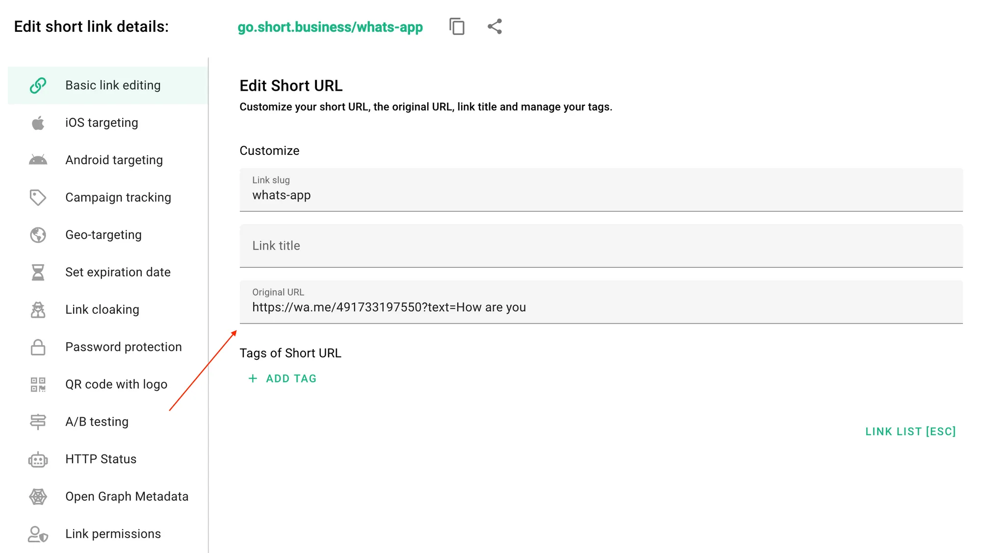 whatsapp-shortio